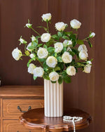 Luxe White Spray Rose Artificial Flower Arrangement realistic artificial flower arrangement – product view 6