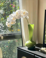 Elegant White Phalaenopsis Faux Orchid Stem realistic artificial flower arrangement – product view 5