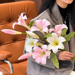 Ethereal Lily Bloom Artificial Flower Arrangement realistic artificial flower arrangement – product view 2
