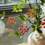 Elegant Zen Crabapple Berry Artificial Flower Arrangement realistic artificial flower arrangement – product view 7