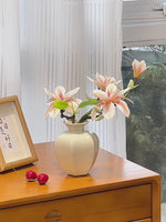 Luxe Ombré Magnolia Tabletop Artificial Flower Arrangement realistic artificial flower arrangement – product view 3