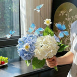 Dreamy Blue Butterfly Hydrangea Artificial Flower Arrangement realistic artificial flower arrangement – product view 6