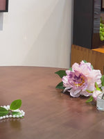 Ethereal Lavender Peony Onion Vase Artificial Flower Arrangement realistic artificial flower arrangement – product view 3