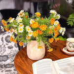 Minimalist Sunset Daisy Tabletop Artificial Flower Arrangement realistic artificial flower arrangement – product view 2