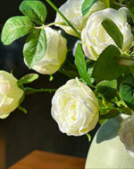 Luxe White Spray Rose Artificial Flower Arrangement realistic artificial flower arrangement – product view 5