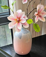 Pink Magnolia Gradient Vase Artificial Flower Arrangement with Vase realistic artificial flower arrangement – product view 4