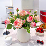 Ethereal Blush Rose Tablescape Artificial Flower Arrangement realistic artificial flower arrangement – product view 5