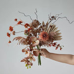 Vintage Terracotta Dried-Floral Artificial Flower Arrangement realistic artificial flower arrangement – product view 2