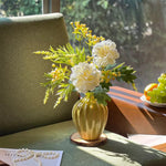 Luxe Cream Peony & Wattle Ensemble Artificial Flower Arrangement realistic artificial flower arrangement