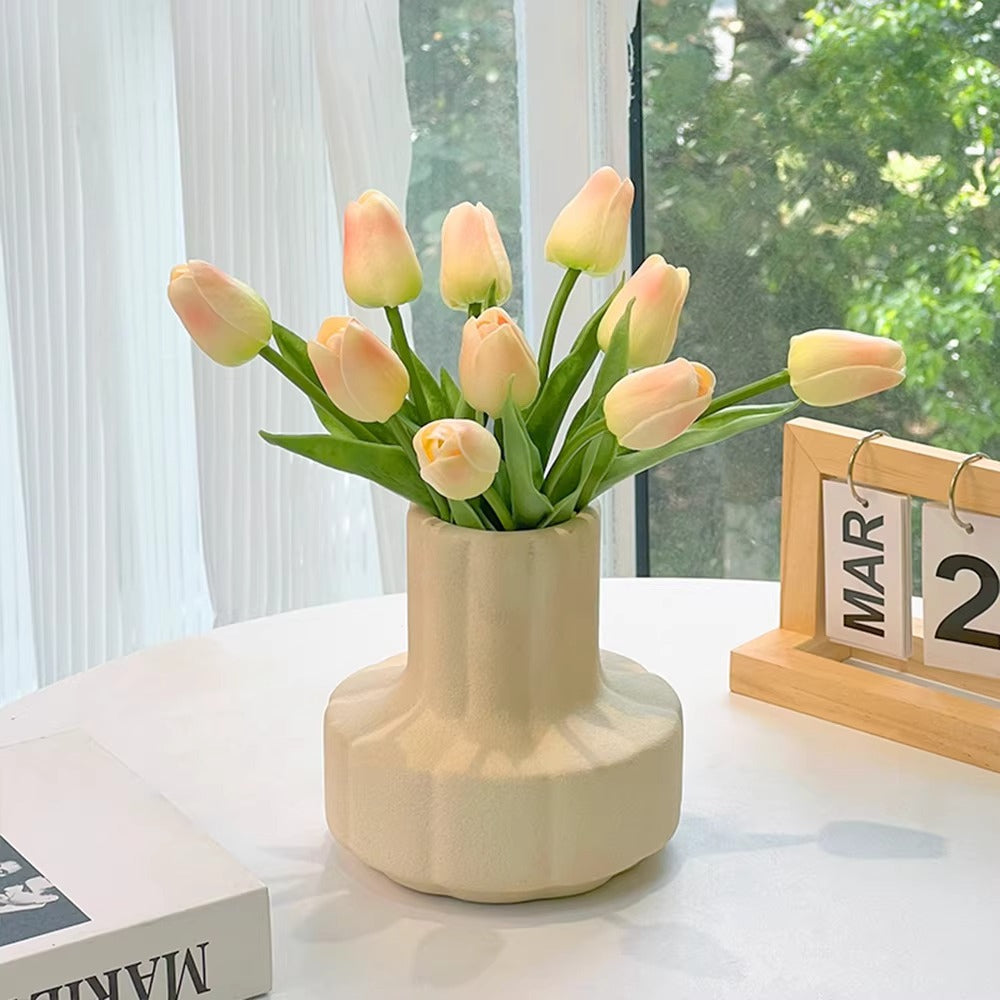 Ethereal Blush Tulip Artificial Flower Arrangement realistic artificial flower arrangement