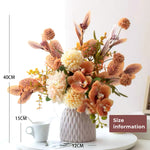 Artificial Flower Arrangement - Terracotta Orchid & Multi-Bloom Mix realistic artificial flower arrangement – product view 5