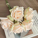 Faux Rose Arrangement - Champagne (10 Stems / 10 Roses) realistic artificial flower arrangement – product view 5