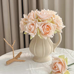 Faux Rose Arrangement - Champagne (10 Stems / 10 Roses) realistic artificial flower arrangement – product view 3
