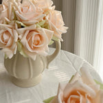 Faux Rose Arrangement - Champagne (10 Stems / 10 Roses) realistic artificial flower arrangement – product view 6