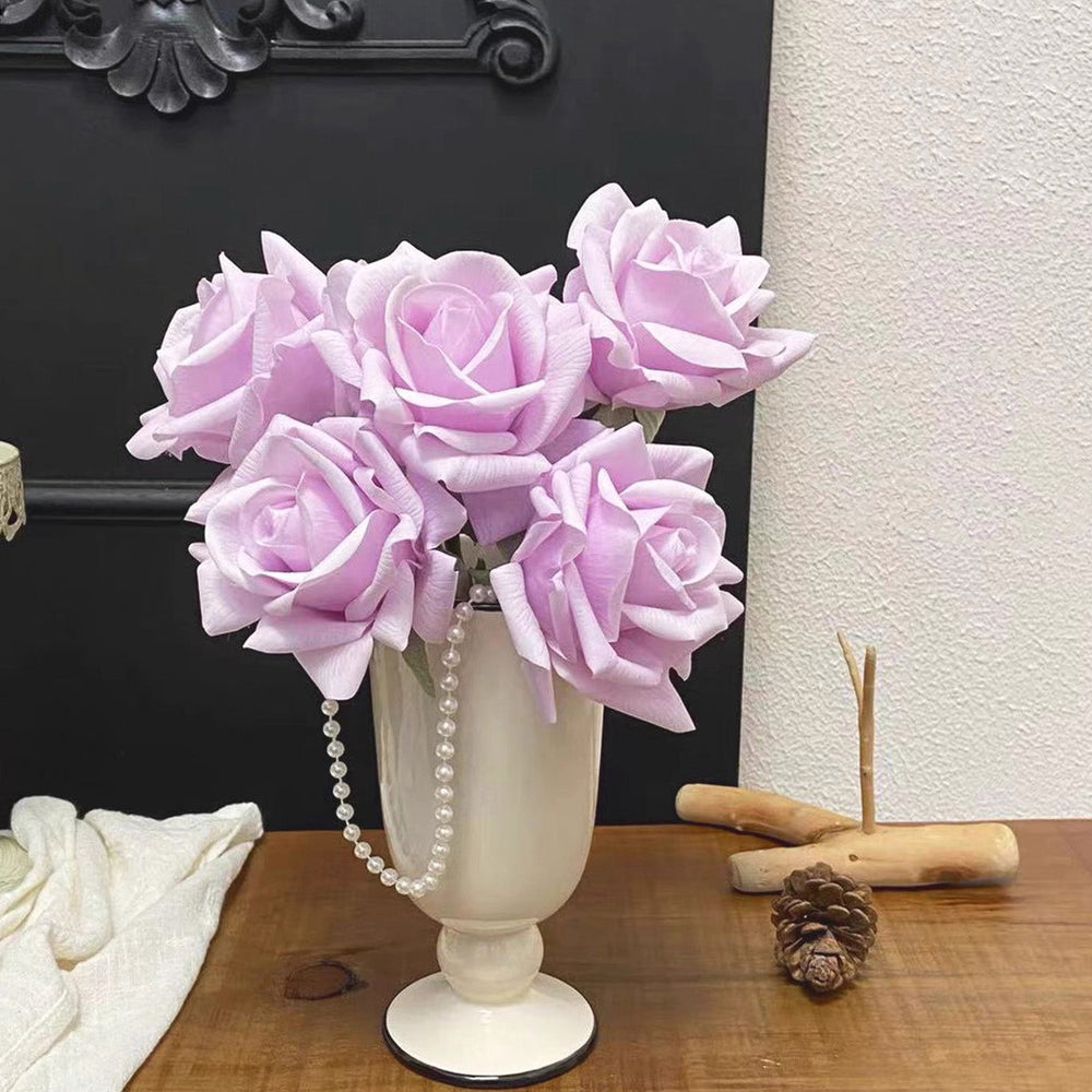 Faux Rose Arrangement - Lavender Rose (5 Stems / 5 Roses) realistic artificial flower arrangement