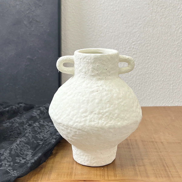 Ceramic Vase - Textured White decorative vase for artificial flowers