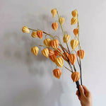 Faux Physalis Flower Arrangement - Light Orange (3 Stems) realistic artificial flower arrangement – product view 2