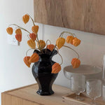 Faux Physalis Flower Arrangement - Light Orange (3 Stems) realistic artificial flower arrangement – product view 4