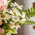 Blush Romance Pink Rose Hydrangea and Daisy Artificial Flower Arrangement realistic artificial flower arrangement – product v