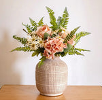 Blush Romance Pink Rose Hydrangea and Daisy Artificial Flower Arrangement realistic artificial flower arrangement – product v
