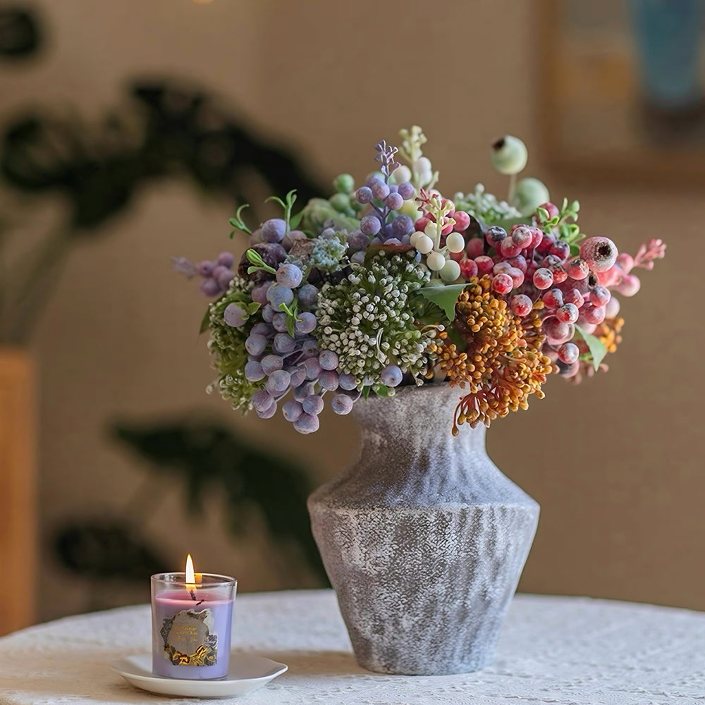 Ethereal Multicolor Berry & Foliage Artificial Flower Arrangement realistic artificial flower arrangement