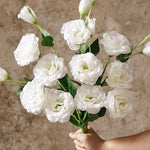 Elegant White Lisianthus Artificial Flower Arrangement realistic artificial flower arrangement – product view 3