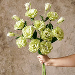 Elegant Green Lisianthus Artificial Flower Arrangement realistic artificial flower arrangement – product view 4