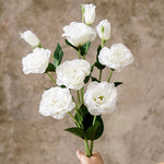 Elegant White Lisianthus Artificial Flower Arrangement realistic artificial flower arrangement – product view 2