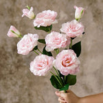 Elegant Pink Lisianthus Artificial Flower Arrangement realistic artificial flower arrangement – product view 3