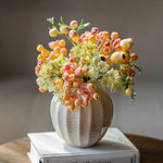 Elegant Orange-Toned Faux Blueberry & Berry Branch Arrangement realistic artificial flower arrangement – product view 2