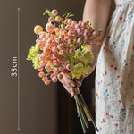 Elegant Orange-Toned Faux Blueberry & Berry Branch Arrangement realistic artificial flower arrangement – product view 4