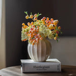 Elegant Orange-Toned Faux Blueberry & Berry Branch Arrangement realistic artificial flower arrangement – product view 5
