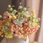 Elegant Orange-Toned Faux Blueberry & Berry Branch Arrangement realistic artificial flower arrangement – product view 3