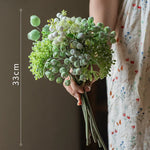 Elegant Green Faux Blueberry & Berry Branch Arrangement realistic artificial flower arrangement – product view 4