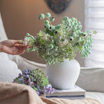 Elegant Green Faux Blueberry & Berry Branch Arrangement realistic artificial flower arrangement – product view 2