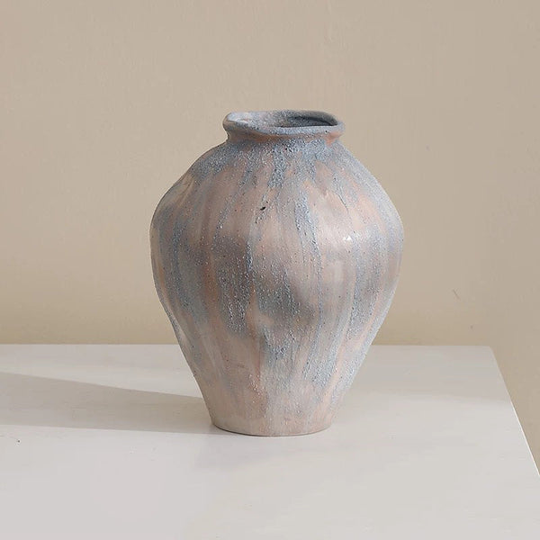 Textured Glazed Ceramic Vase decorative vase for artificial flowers