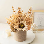 Autumn Retro Sunflower Artificial Flower Arrangement with Vase realistic artificial flower arrangement – product view 3