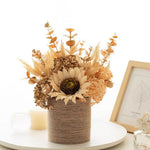 Autumn Retro Sunflower Artificial Flower Arrangement with Vase realistic artificial flower arrangement – product view 4