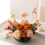 Autumn Rose Artificial Flower Arrangement with Vase realistic artificial flower arrangement – product view 3