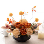 Autumn Rose Artificial Flower Arrangement with Vase realistic artificial flower arrangement – product view 4