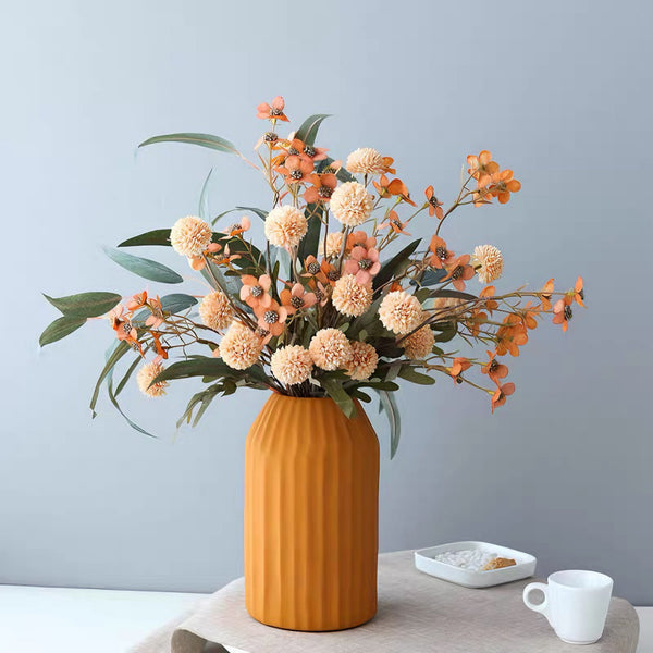 Autumn Wildflower & Dandelion Artificial Flower Arrangement realistic artificial flower arrangement