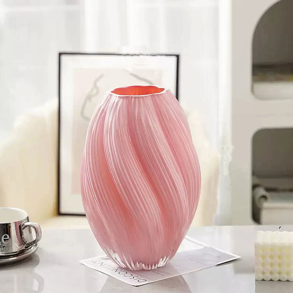 Ripple Art Glass Vase decorative vase for artificial flowers