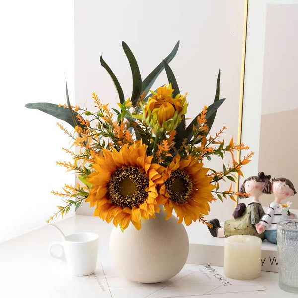 Sunny Splendor Sunflower Artificial Flower Arrangement realistic artificial flower arrangement