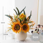 Sunny Splendor Sunflower Artificial Flower Arrangement realistic artificial flower arrangement – product view 4