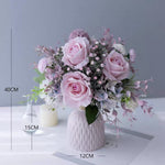 Blush Whisper Pink Artificial Flower Arrangement realistic artificial flower arrangement – product view 4