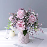 Blush Whisper Pink Artificial Flower Arrangement realistic artificial flower arrangement