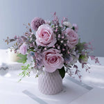 Blush Whisper Pink Artificial Flower Arrangement realistic artificial flower arrangement – product view 5