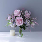 Blush Whisper Pink Artificial Flower Arrangement realistic artificial flower arrangement – product view 2