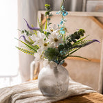 Ethereal White Blossom & Blue Accent Artificial Flower Arrangement realistic artificial flower arrangement – product view 3