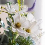 Ethereal White Blossom & Blue Accent Artificial Flower Arrangement realistic artificial flower arrangement – product view 4